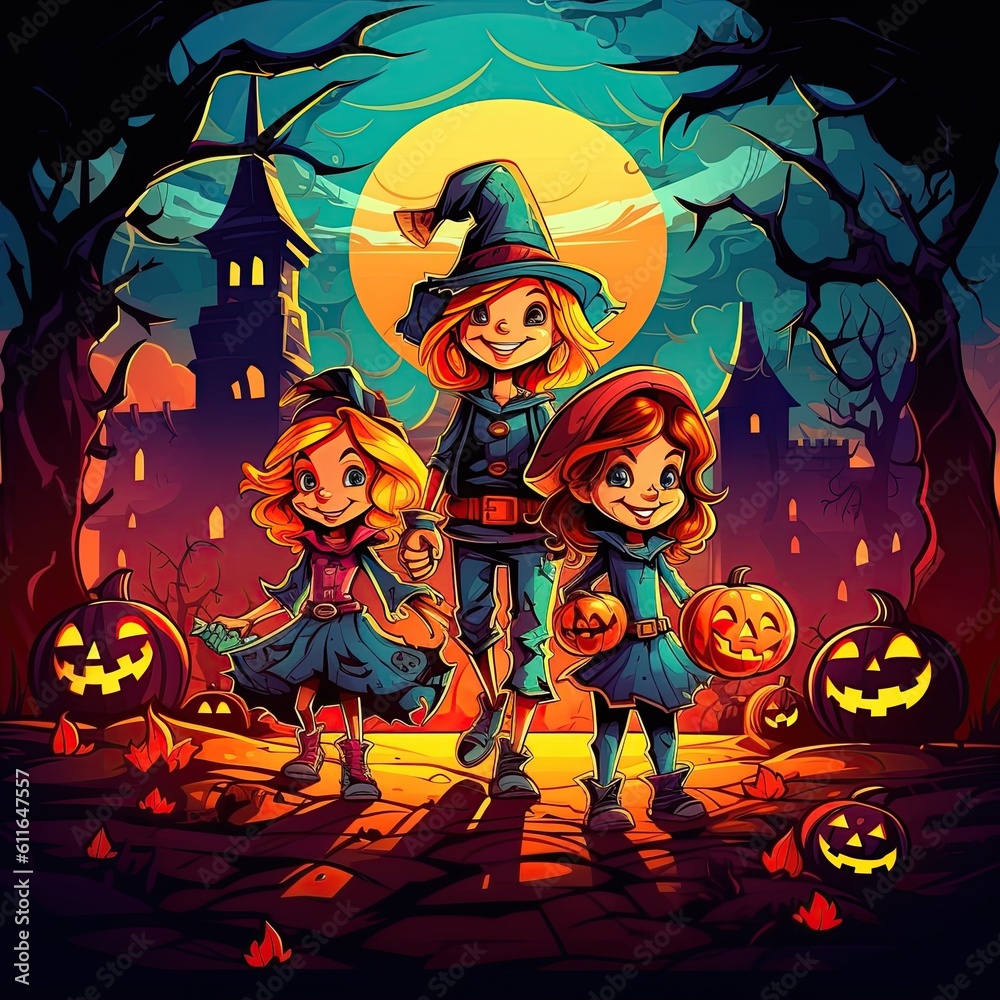 An illustration of Children's Halloween , AI Generated An illustration of Children's Halloween , AI Generated