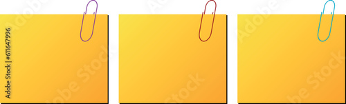 Yellow form paper collection with a clips on a white background.