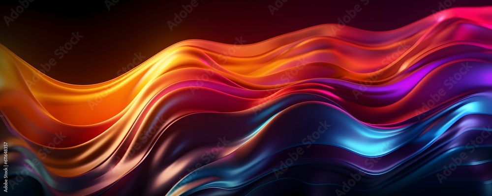 Colorful Wavy Liquid Background. 3D and Realistic Abstract Background. Generative AI
