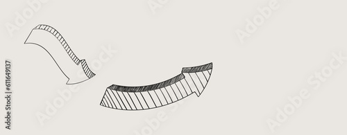 Template with flexible arrows in muted shades of beige and grey.