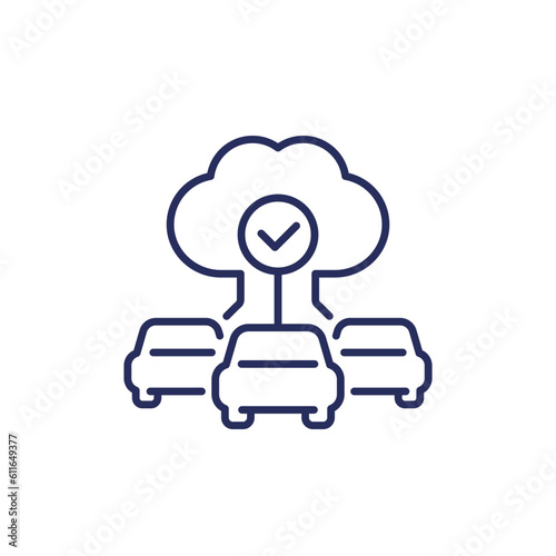 cloud technologies for cars icon in line design