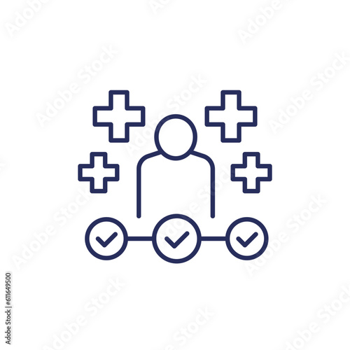 Rehab steps to recovery line icon