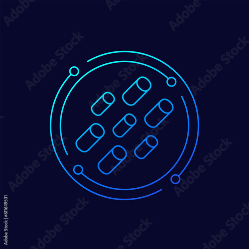 wood pellets icon, linear design