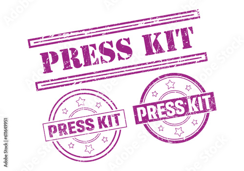 Press kit Rubber sign or Stamp, Grunge rubber Stamp, Sale badge Vintage old texture