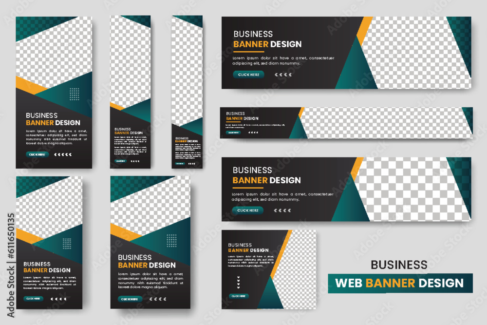 Abstract banner design web banner template Set, Horizontal header web banner, cover header background for website design, Social Media Cover ads banner, flyer  design template