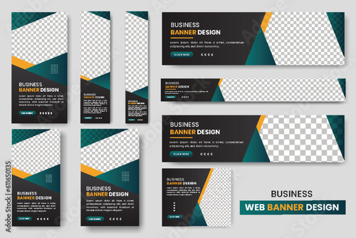 Abstract banner design web banner template Set, Horizontal header web banner, cover header background for website design, Social Media Cover ads banner, flyer  design template