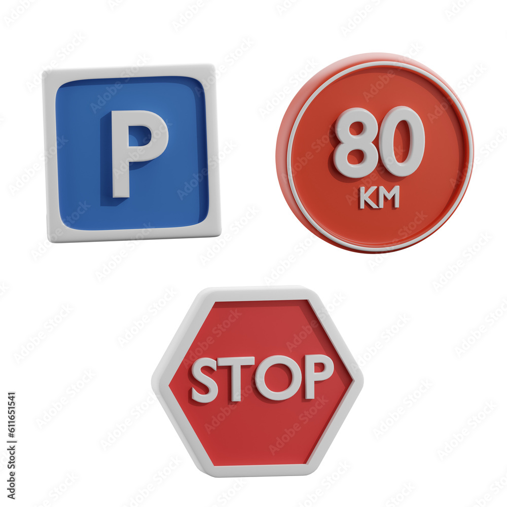 3D Icon Traffic is a set of three-dimensional (3D) designed icons depicting various symbols and signs related to traffic and transportation. 3D Icon Traffic is a set of three-dimensional (3D) designed icons depicting various symbols and signs related to traffic and transportation.