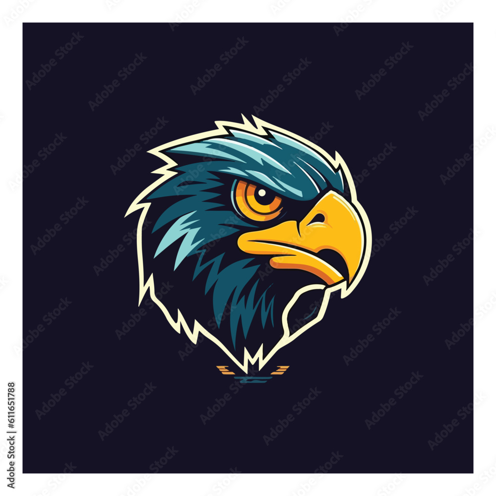 Fototapeta premium Eagle shaped mascot logo for a publishing company.