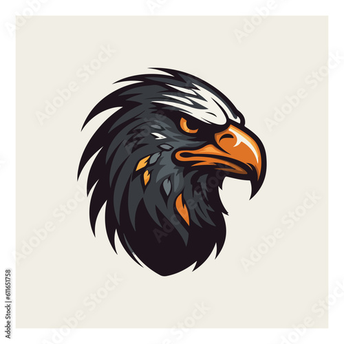 Eagle shaped mascot logo for a publishing company.