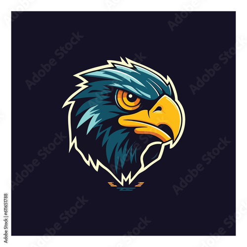 Eagle shaped mascot logo for a publishing company.