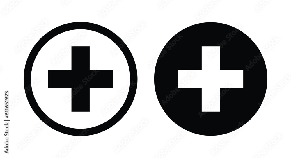 First aid icon, First aid symbol vector design plus icon