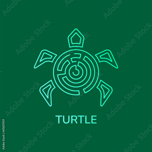 turtle, maze logo concept. line, simple, unique, modern style. use for logo, icon, symbol, sign