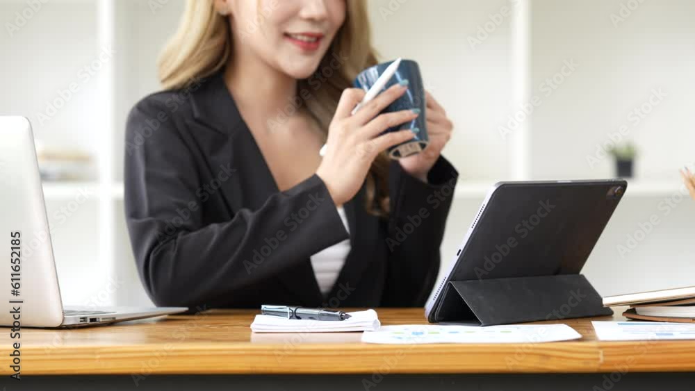 Accountant woman working on laptop and do document, tax, exchange, research, accounting and Financial advisor concept Accountant woman working on laptop and do document, tax, exchange, research, accounting and Financial advisor concept