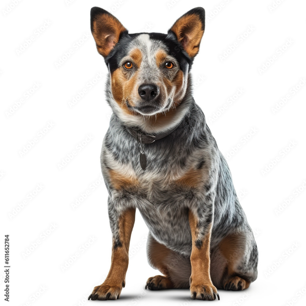 Australian cattle dog isolated in white background, ai generative Australian cattle dog isolated in white background, ai generative