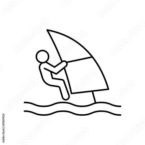 Surfing Vector Outline Vector Icon that can easily edit or modify

