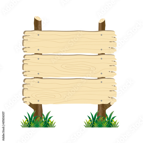 wooden signboard with green grass