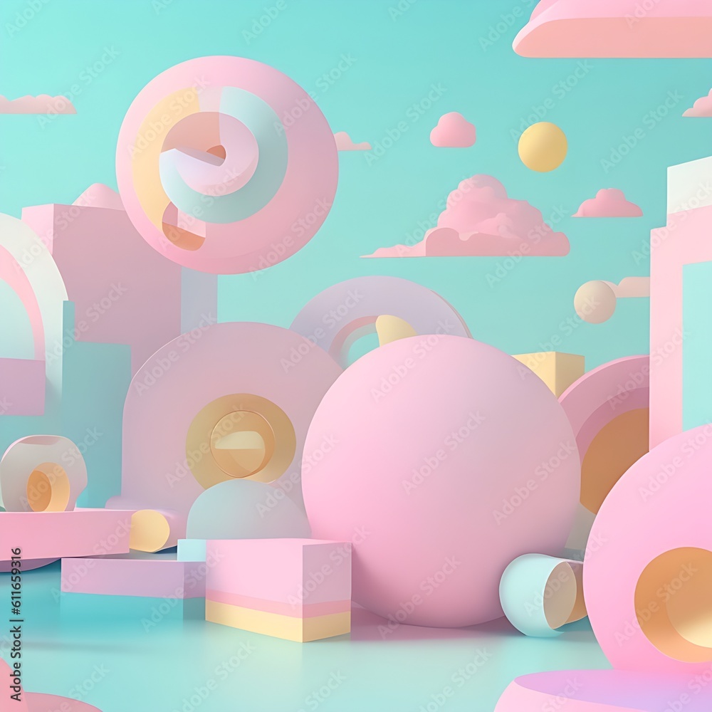 3D cute pastel abstract background 3D cute pastel abstract background