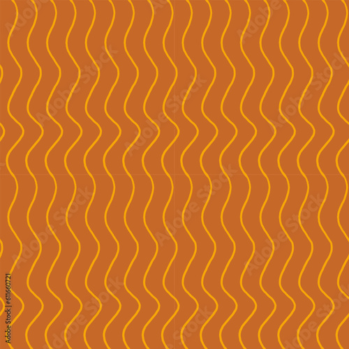 orange background with yellow wavy lines. hand-drawn parallel lines. geometric pattern.