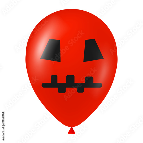 Free Download Halloween red balloon illustration with scary and funny face - GFXLoad