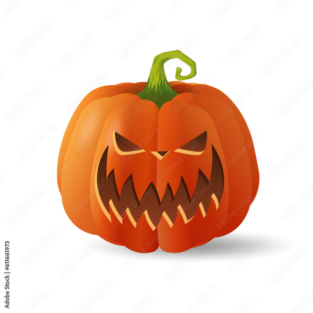 Halloween scary orange pumpkin Holiday cartoon concept Halloween scary orange pumpkin Holiday cartoon concept