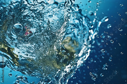 close up of blue water texture abstract background and wallpaper