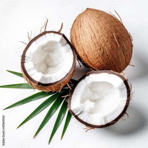 Coconut isolated on white background. Generative AI