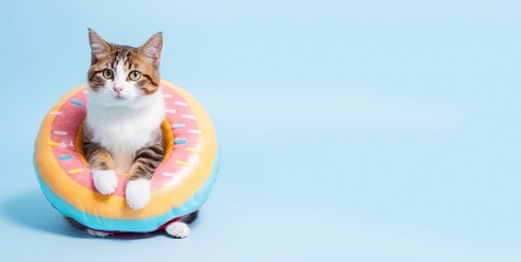animal cat and dog summer holiday, with generative ai	