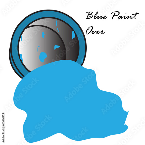 Vector illustration blue paint over suitable for education book