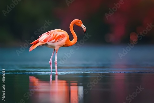 flamingo in the water