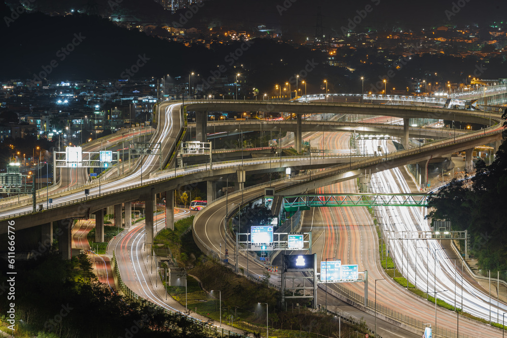 Road with Heavy Traffic with Light Trail Road with Heavy Traffic with Light Trail