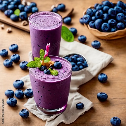blueberry yogurt created with Generative AI technology