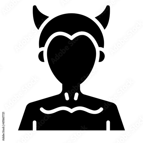 devil glyph icon