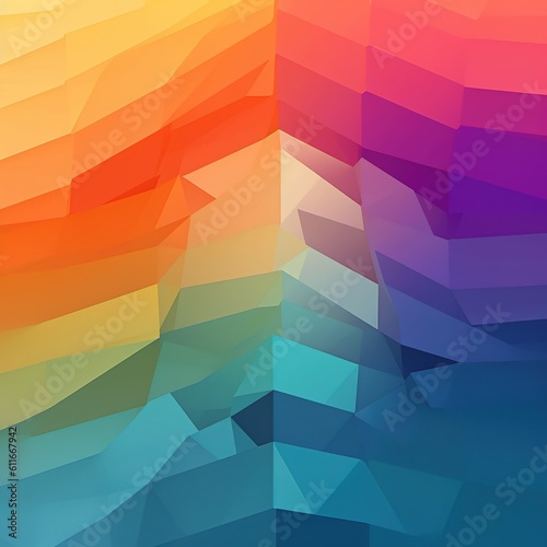 Abstract multicolored polygonal background. Triangular style. created with generative AI technology.