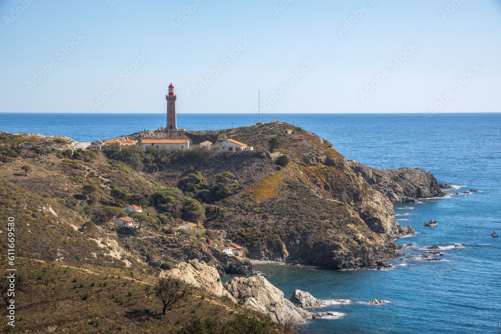 Cap Bear Lighthouse in Port Vendres, France