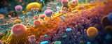 Illustration of bacteria cells. Scientific illustration. Generative AI