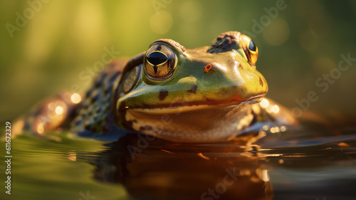 frog in the water created with Generative AI technology