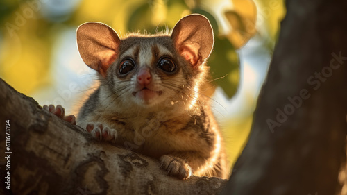 Bushbaby in golden hour created with Generative AI technology © Robert Herhold