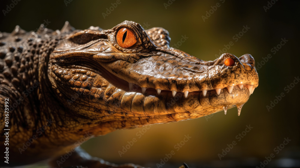 Obraz premium crocodile in detailed view created with Generative AI technology