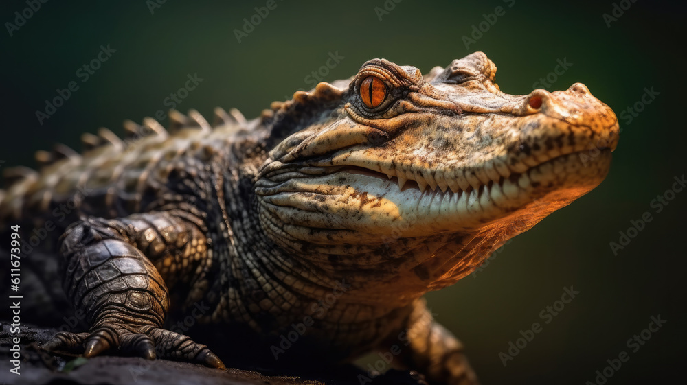 Obraz premium crocodile in detailed view created with Generative AI technology