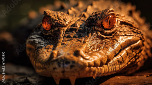 crocodile in detailed view created with Generative AI technology