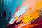 Abstract Brushstrokes: A Vibrant Background Painting with Paintbrush Strokes, Generative AI.