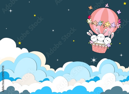 a balloon floating in the sky