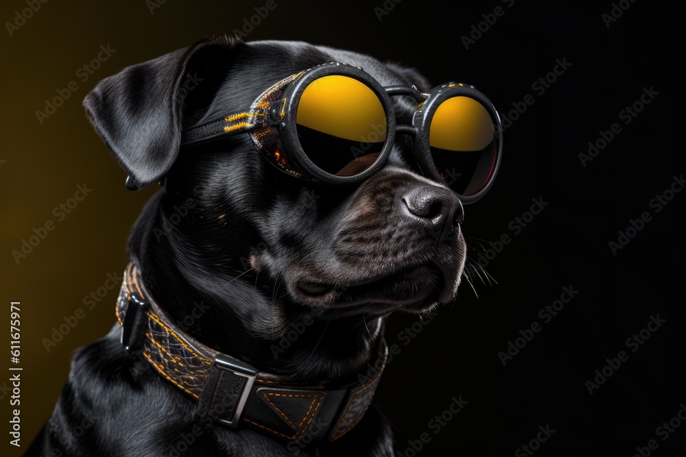 Funny Dog Wearing Sunglasses, Dog wearing sun shades, cool hilarious dog wearing glasses, 3D painted dog wearing glasses