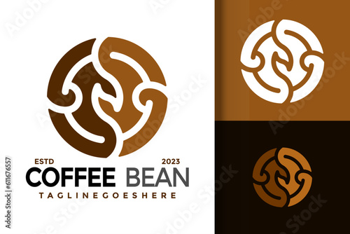 Letter N coffee bean logo vector icon illustration
