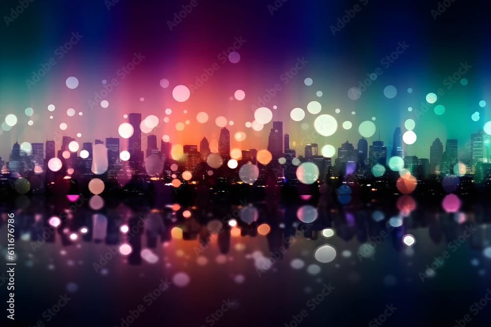 abstract background with colorful circular bokeh lights