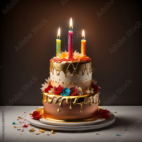 happy birthday cake and candel 