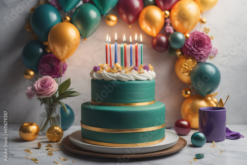 happy birthday cake and candel 