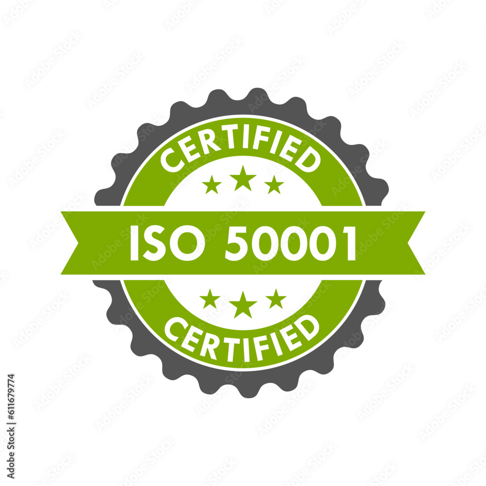 ISO 50001 Design badge logo template illustration ISO 50001 Design badge logo template illustration