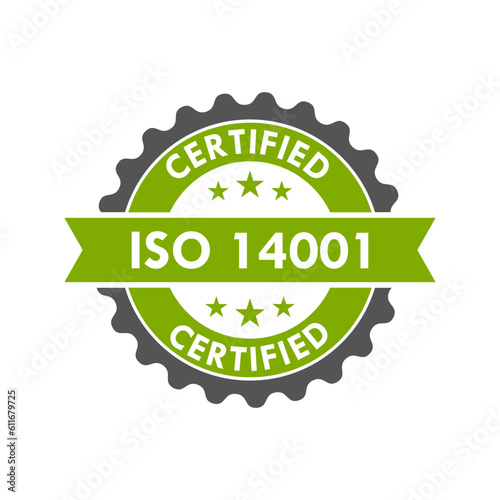 ISO 14001 Design badge logo template illustration