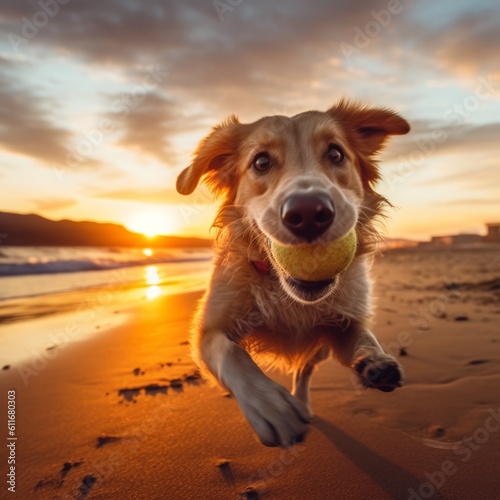 dog on the beach